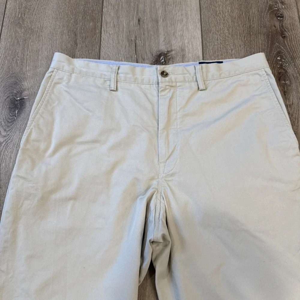Polo Ralph Lauren Chino Pants Mens 38x32 Khaki Stretch‎ Straight Fit Pony Preppy